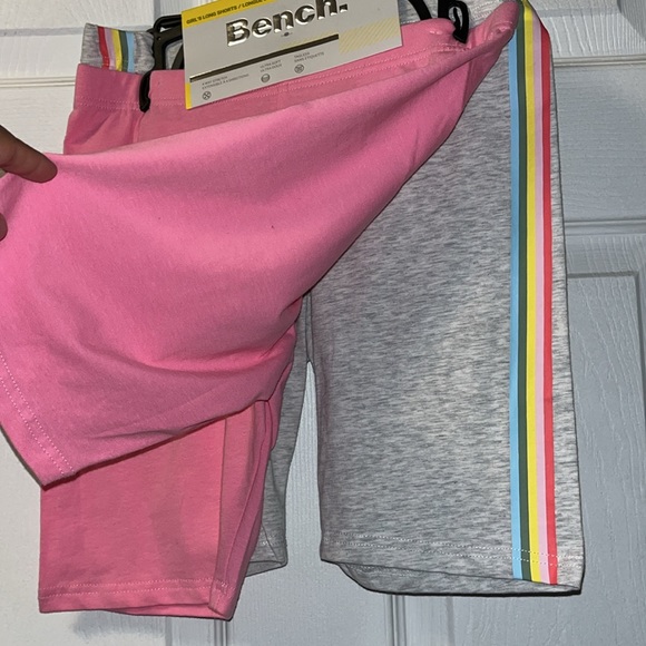 Bench Girl’s Long Shorts 2-Pack Size Large Pink & Grey w/ Rainbow NWT+hanger $23 - Picture 3 of 8